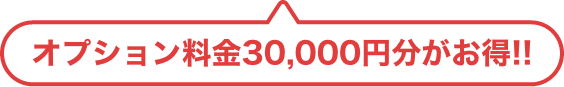 オプション料金30,000円分がお得!!