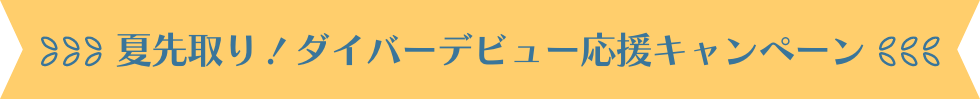夏先取り！ダイバーデビュー応援キャンペーン